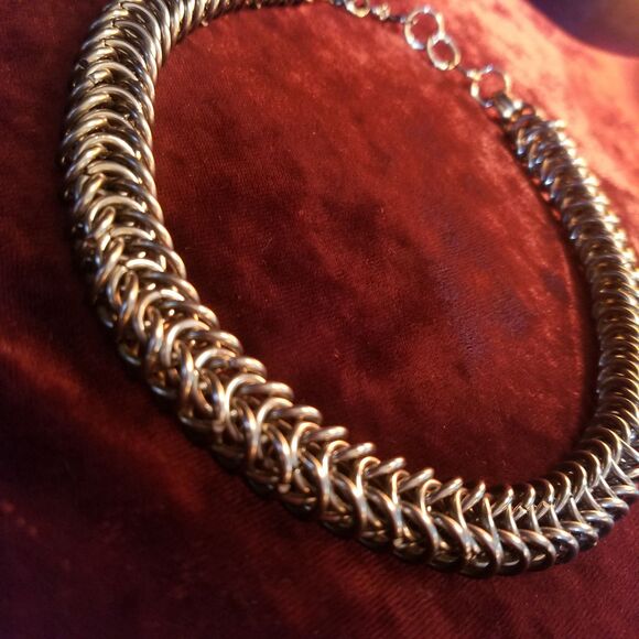 Vintage Handmade Chainmail Necklace Choker, Renaissance Faire - Picture 2 of 7